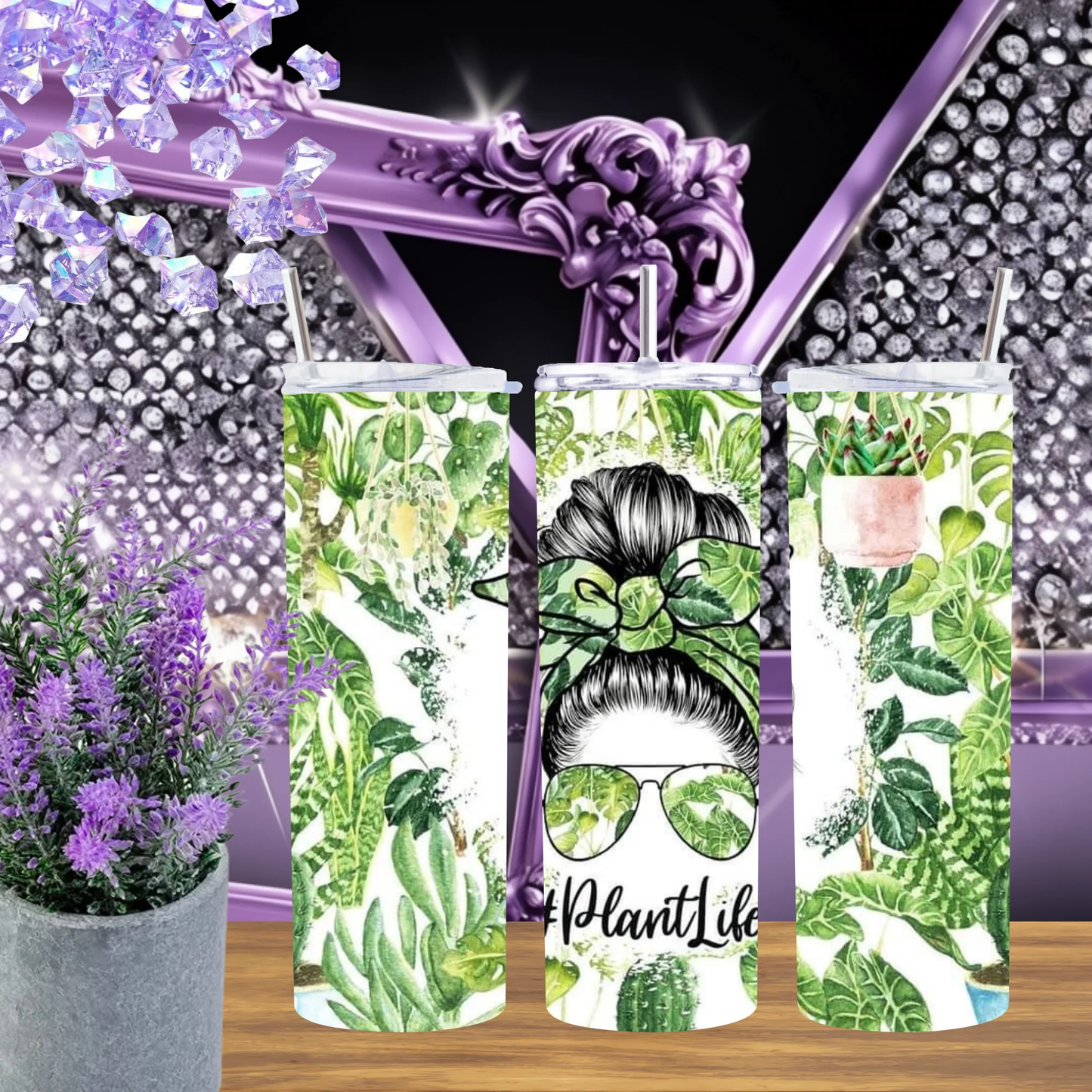 Plant Life 20oz And 30oz Stainless Steel Tumbler Monstera Greenery Botanical Drinkware Gift For Plant Moms Garden Lovers by Marie Gems