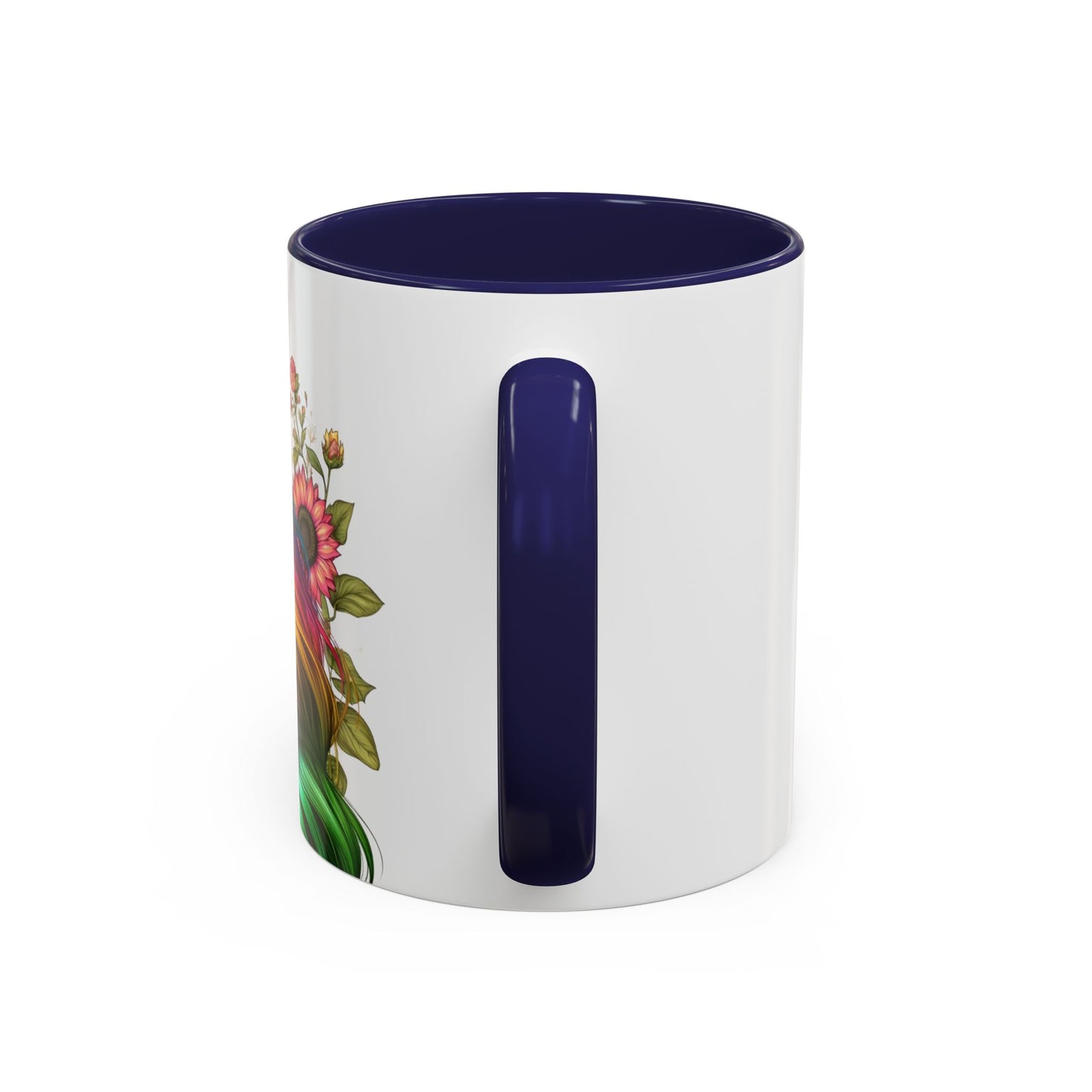 Colorful Floral Art Accent Coffee Mug - 11oz & 15oz