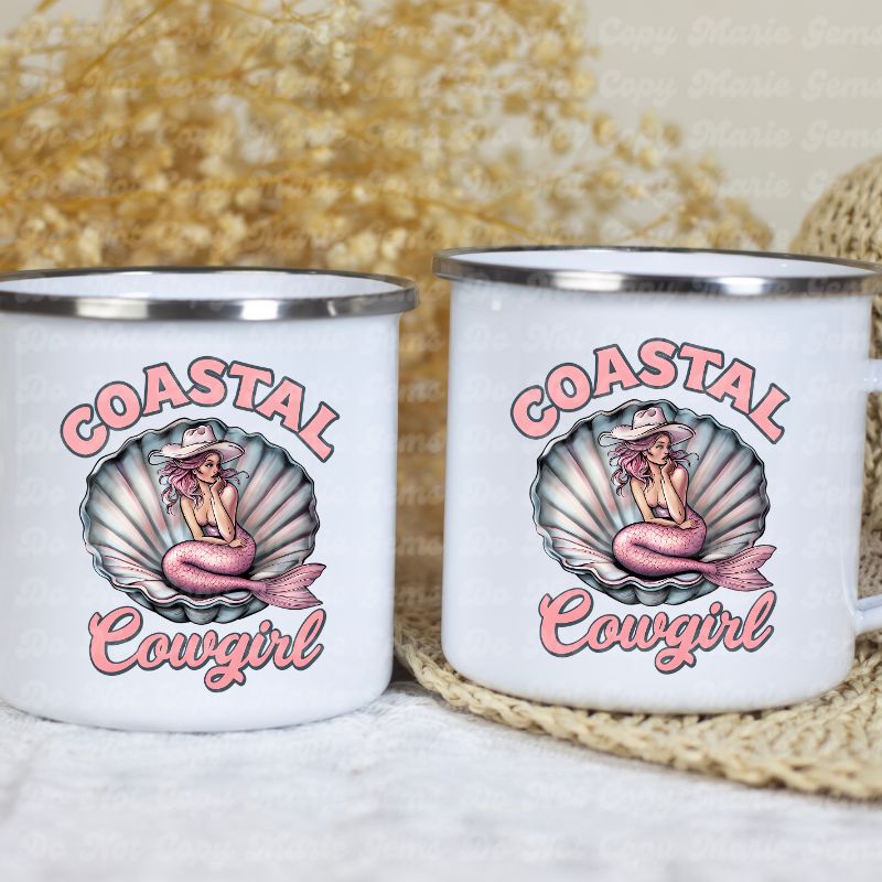 Coastal Cowgirl Mermaid PNG: Trendy Western Ocean Design for Crafts, Sublimation & More. Digital Download for Unique DIY Projects, Commercial Use