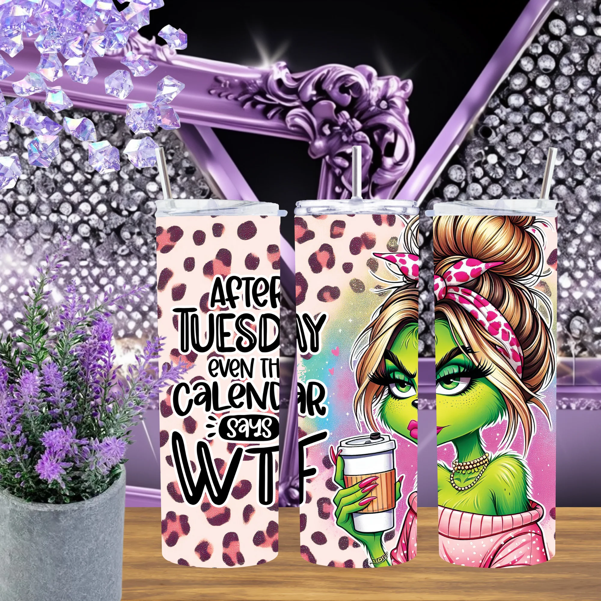 Mean One Pink Cheetah Tumbler 20oz 30oz Stainless Steel Cup Sarcastic Coffee Lover Gift Boss Lady Aesthetic Drinkware by Marie Gems