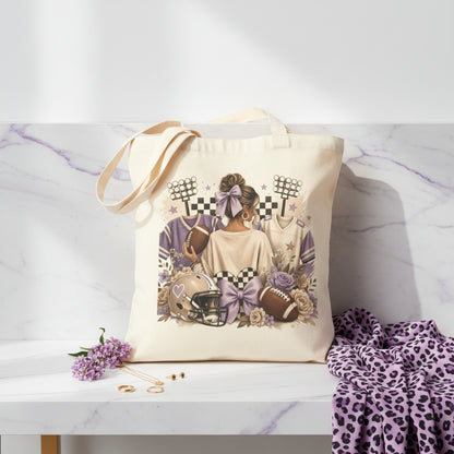 Vintage Football Collage Tote Bag | Retro Sports Canvas Bag