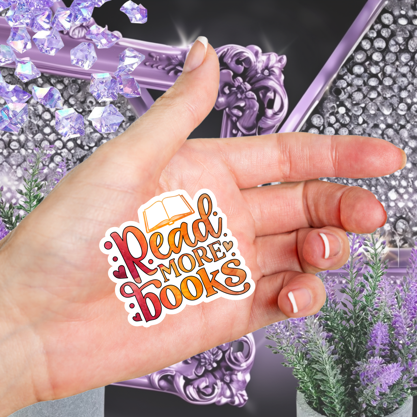 Read More Books" Sticker, Bookish Sticker, Book Lover Gift, Reading Sticker, Water-Resistant Vinyl Decal