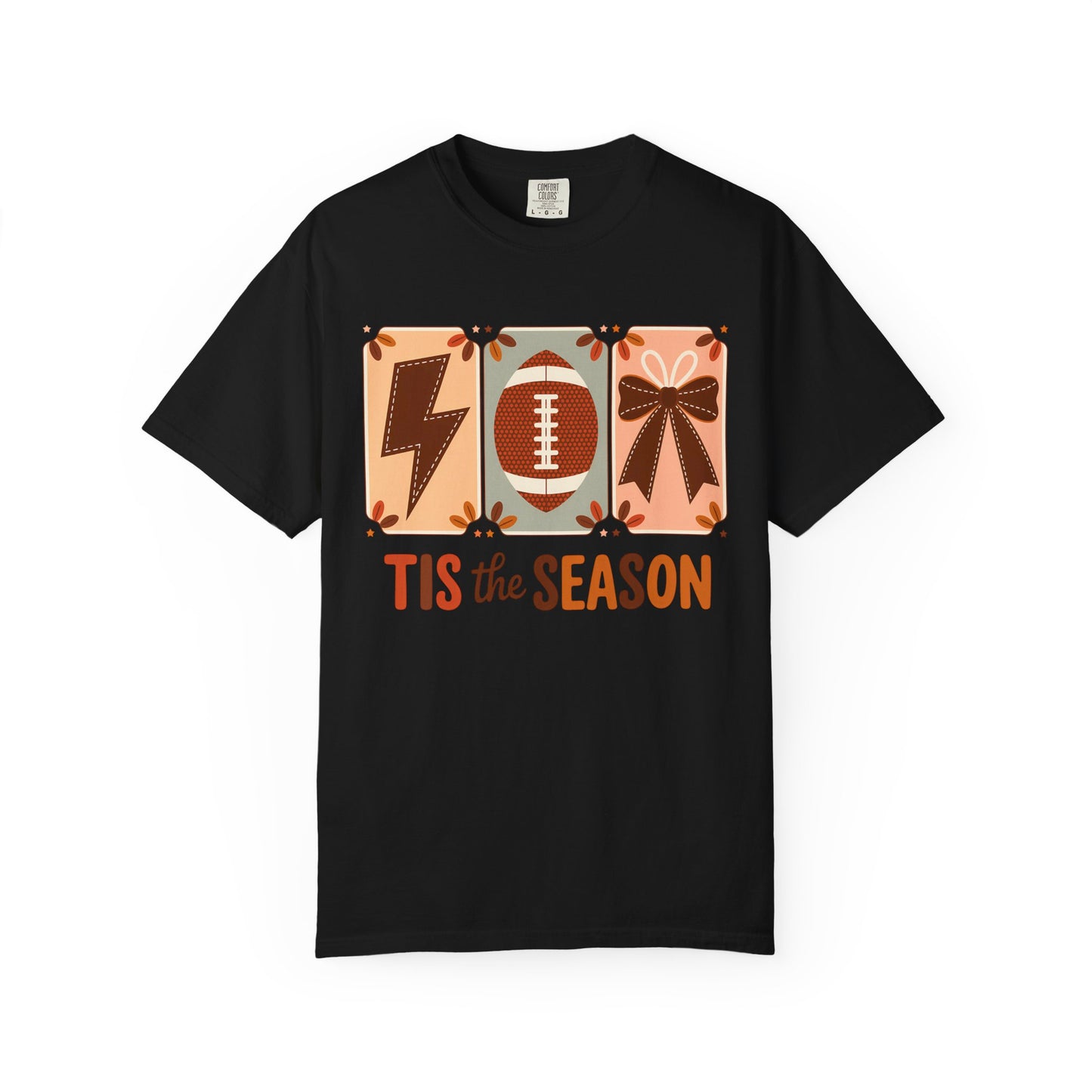 Tis the Season Comfort Colors T-shirt - Autumn Football and Pumpkin Spice Graphic Tee
