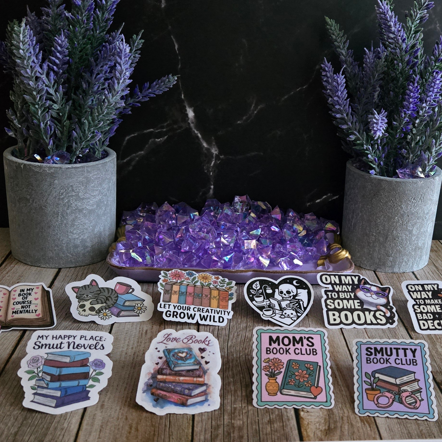 Ultimate 12-Sticker Book Lover Bundle: Smut, Goth, Funny, & Cozy Reader Decals - Diverse Literary Collection