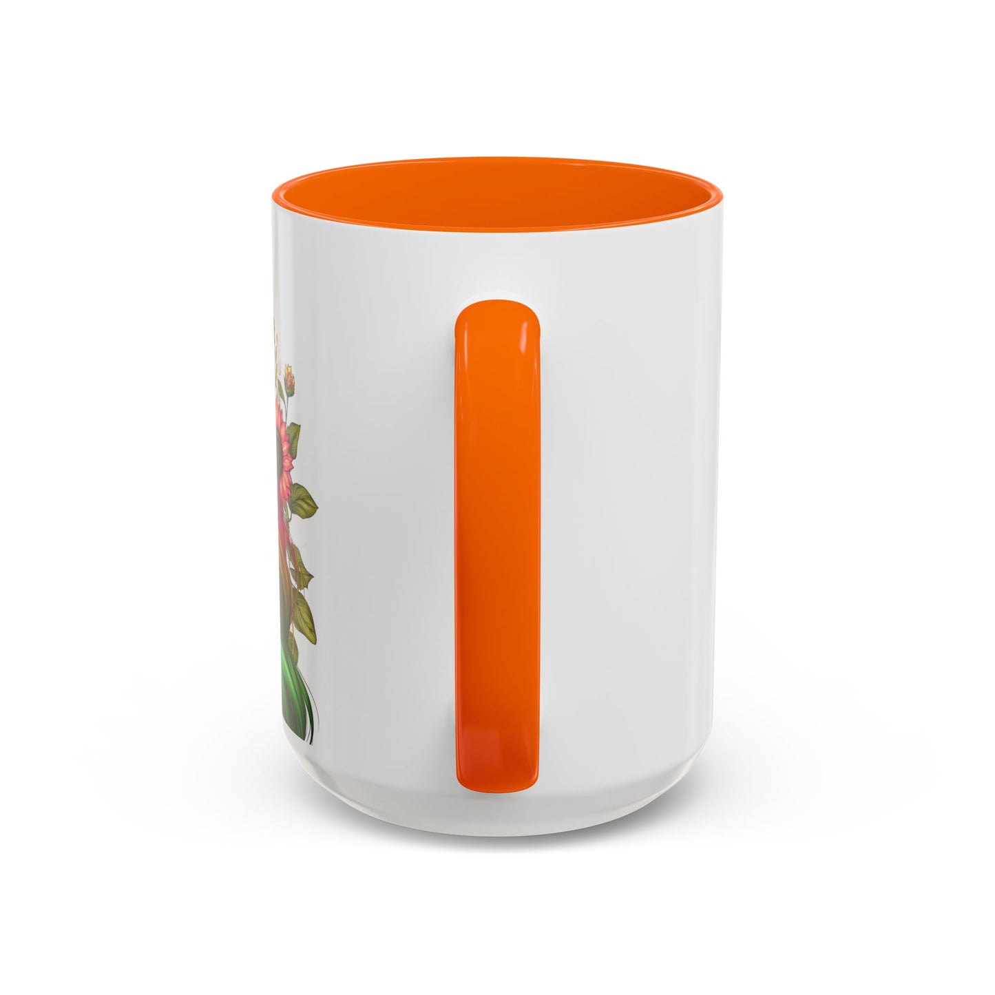 Colorful Floral Art Accent Coffee Mug - 11oz & 15oz