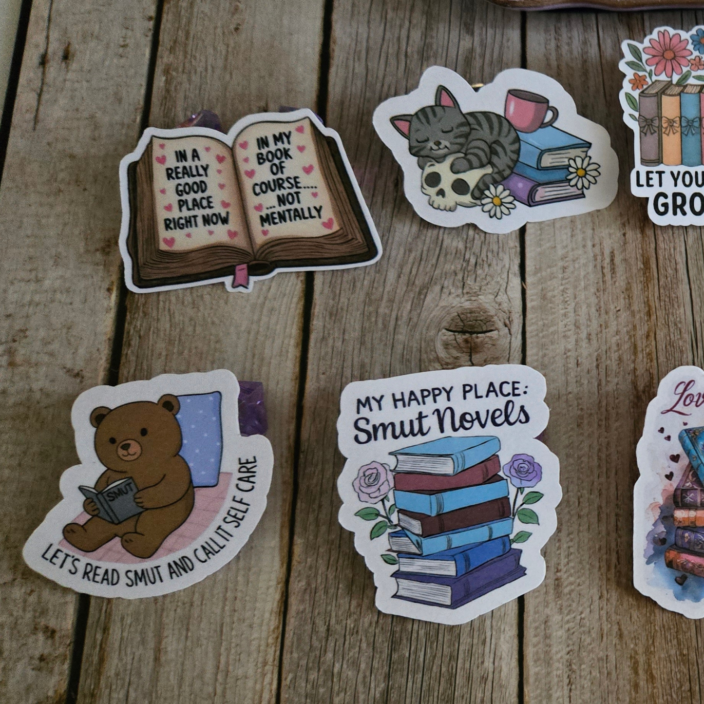 Ultimate 12-Sticker Book Lover Bundle: Smut, Goth, Funny, & Cozy Reader Decals - Diverse Literary Collection
