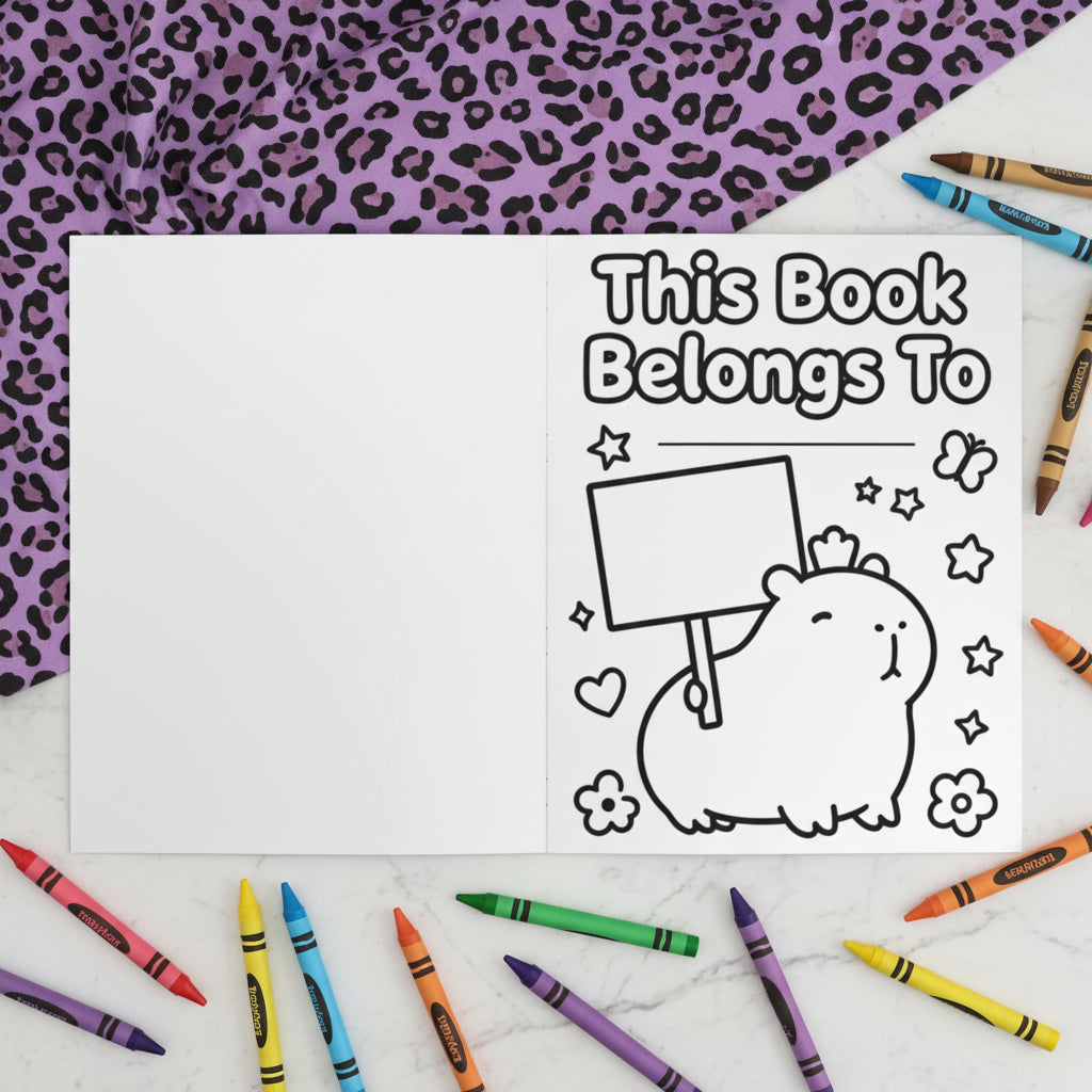 Cute Capybara Coloring Book | 12 Adorable Designs for Kids & Adults