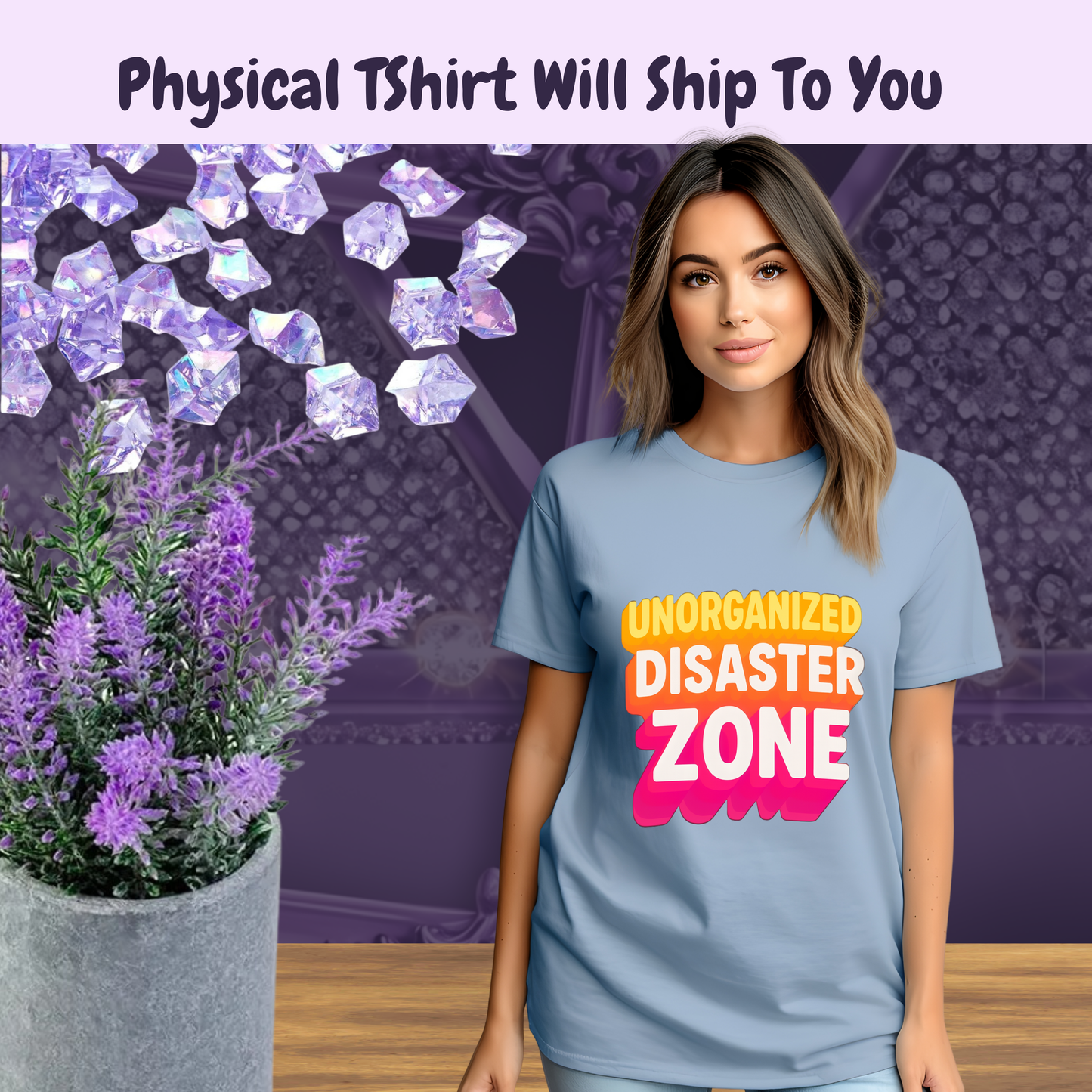 Unorganized Disaster Zone Funny Mom T-Shirt, Chaotic Life Tee, Sarcastic Tee, Messy Buns, Mom Life, Comfort Colors Shirt