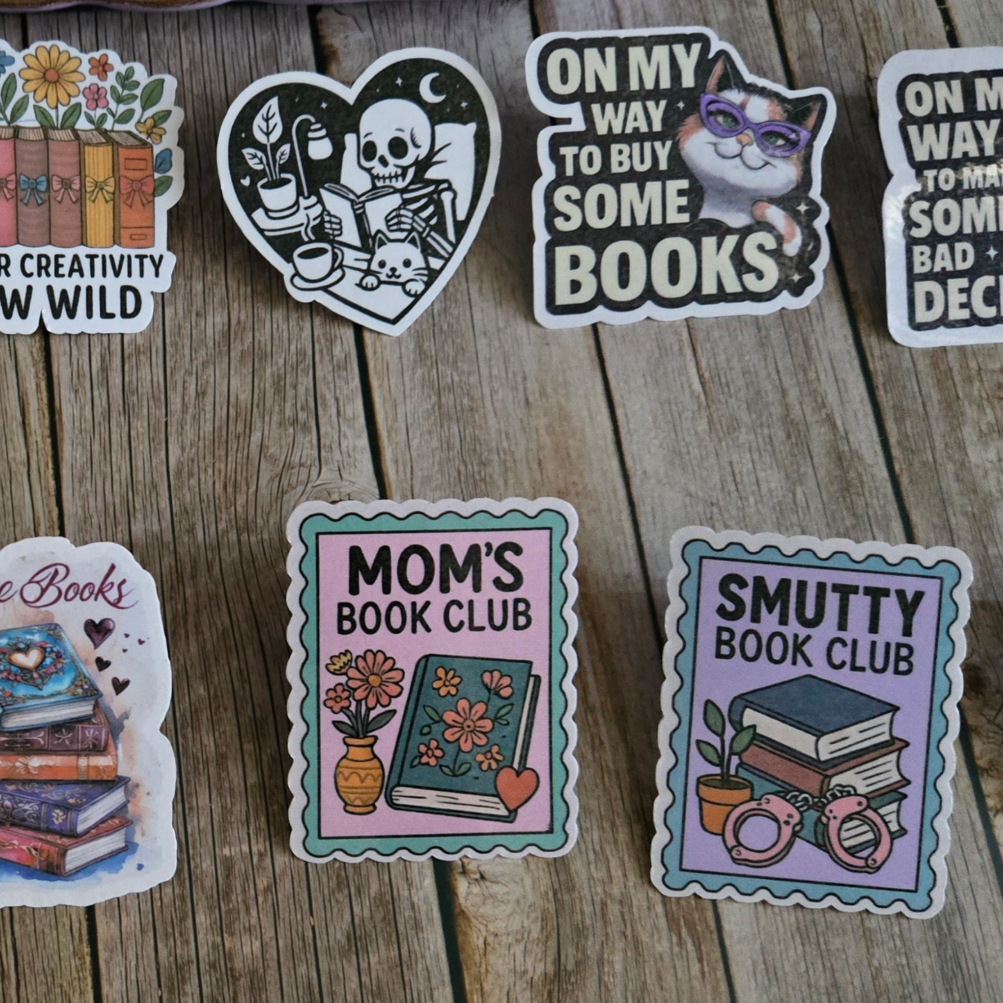 Ultimate 12-Sticker Book Lover Bundle: Smut, Goth, Funny, & Cozy Reader Decals - Diverse Literary Collection