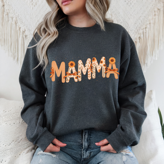 Fall Mamma Sweatshirt, Thanksgiving Mom Sweater, Fall Leopard Print Mamma Sweater, New Mom Fall Sweatshirt, Mama Pumpkin Season Jumper
