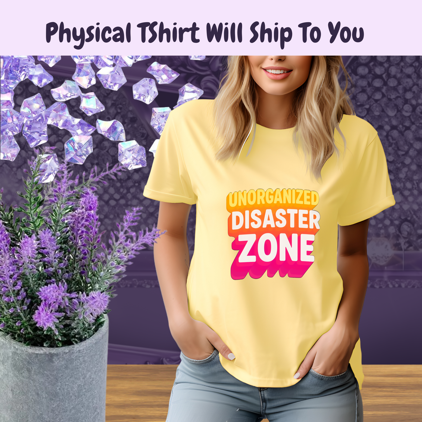 Unorganized Disaster Zone Funny Mom T-Shirt, Chaotic Life Tee, Sarcastic Tee, Messy Buns, Mom Life, Comfort Colors Shirt