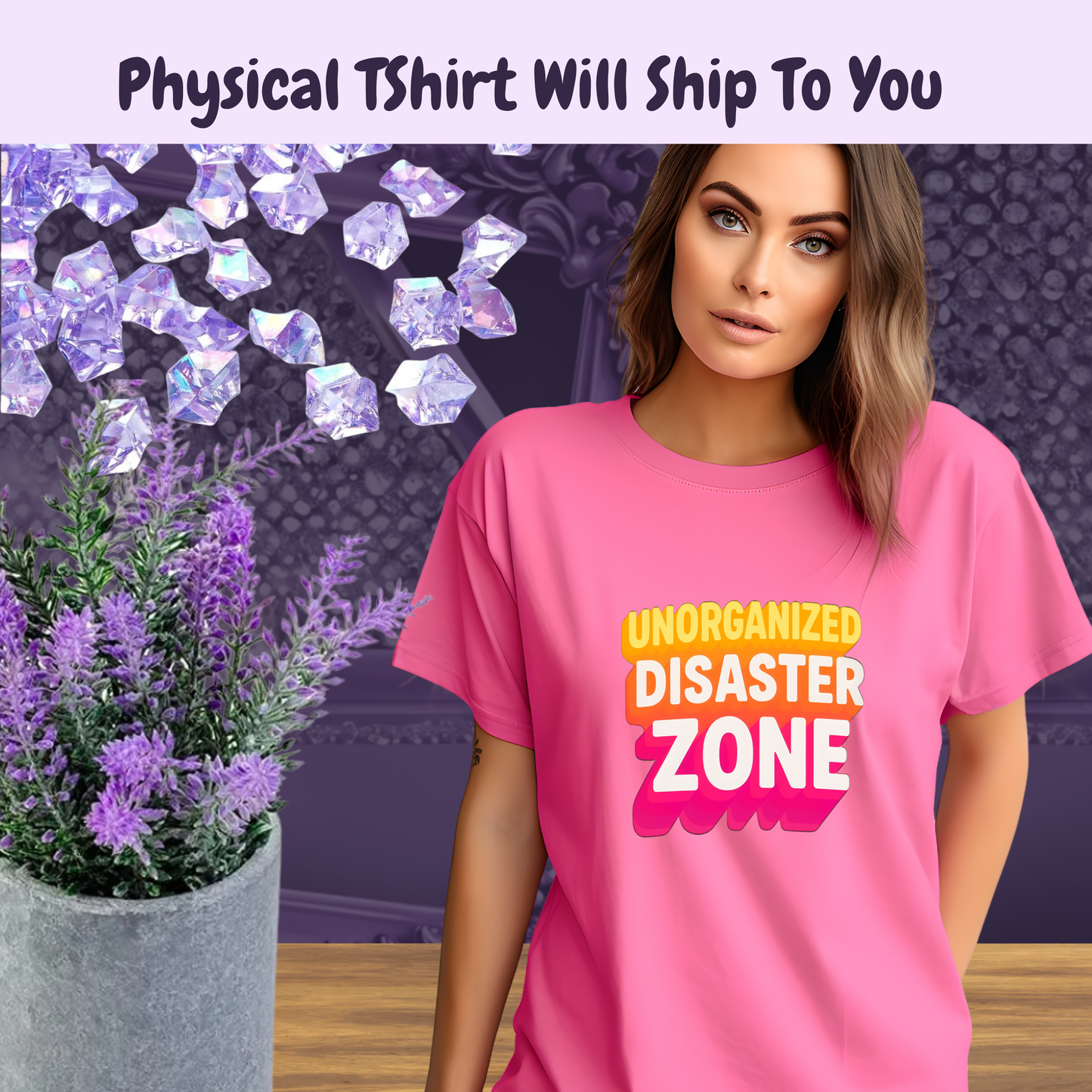 Unorganized Disaster Zone Funny Mom T-Shirt, Chaotic Life Tee, Sarcastic Tee, Messy Buns, Mom Life, Comfort Colors Shirt