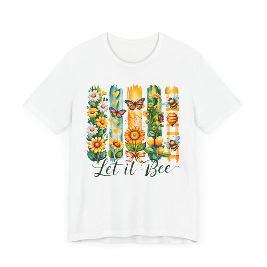 Floral & Insect "Let It Bee" T-Shirt - Nature-Inspired Graphic Tee