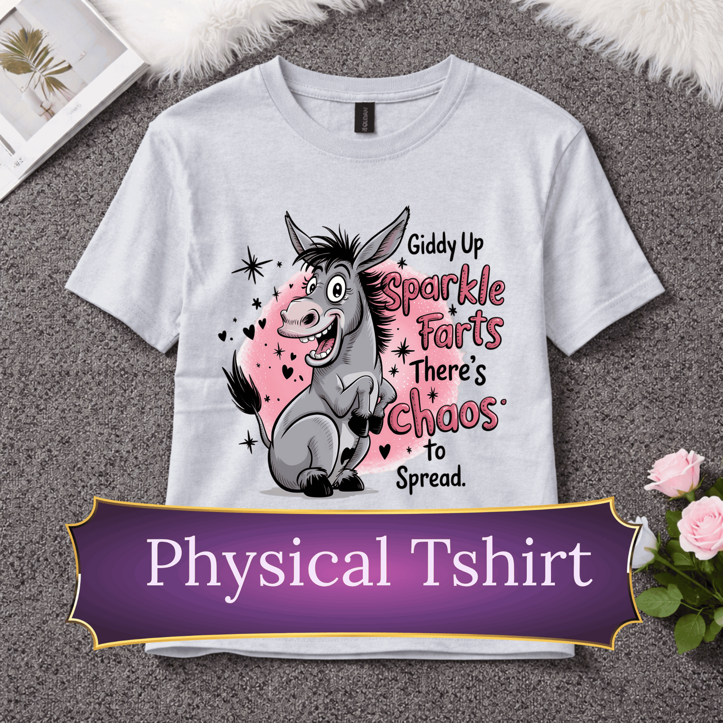 Sparkle Farts Chaos T-Shirt | Funny Unicorn Graphic Tee | Silly Humor Shirt