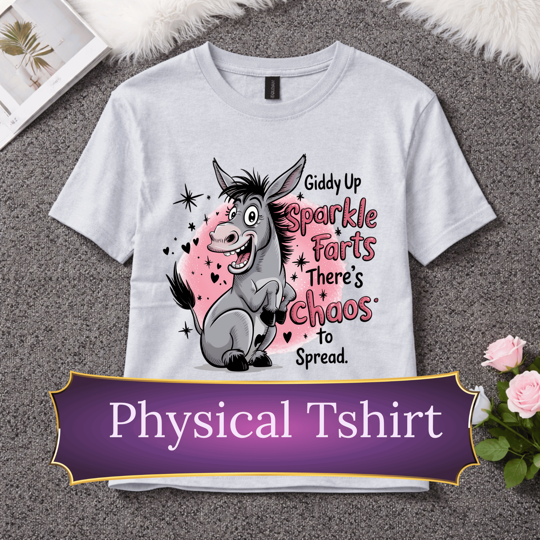 Sparkle Farts Chaos T-Shirt | Funny Unicorn Graphic Tee | Silly Humor Shirt