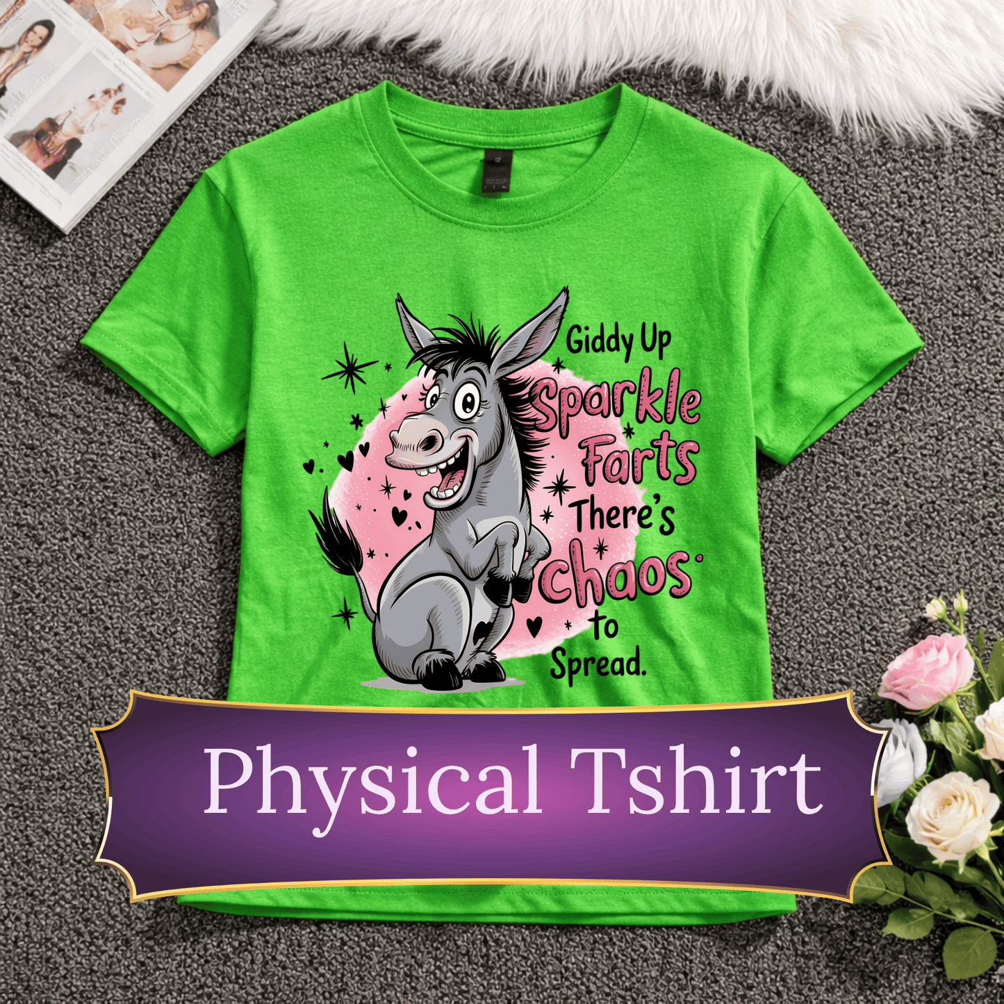 Sparkle Farts Chaos T-Shirt | Funny Unicorn Graphic Tee | Silly Humor Shirt