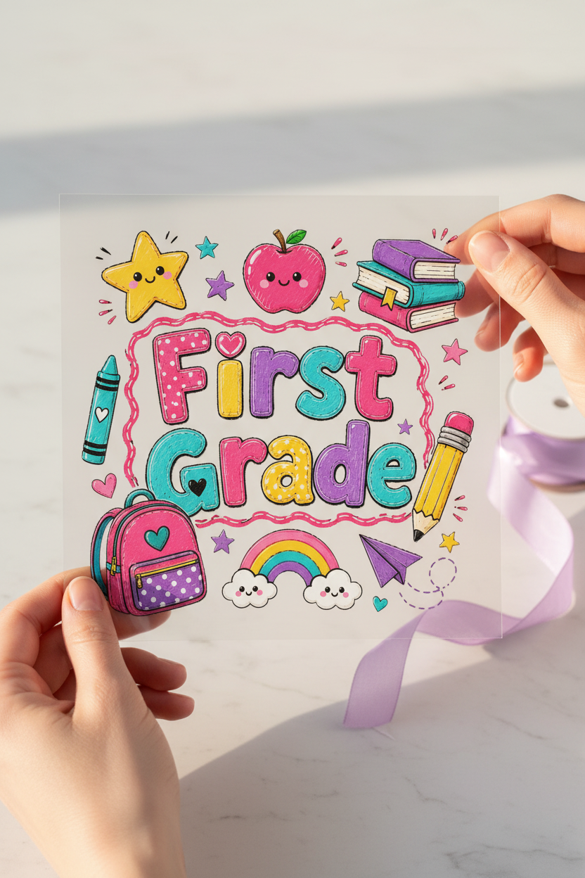 First Grade 12x12 ready-to-press DTF heat transfer