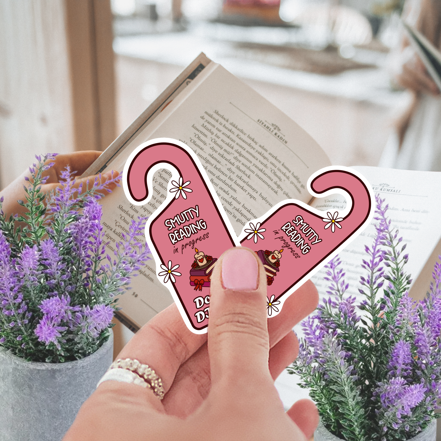 Smutty Reading In Progress Do Not Disturb Sticker | Spicy Book Club Kindle Sticker | Smut Books Booktok | Smutty Romance Book Lover