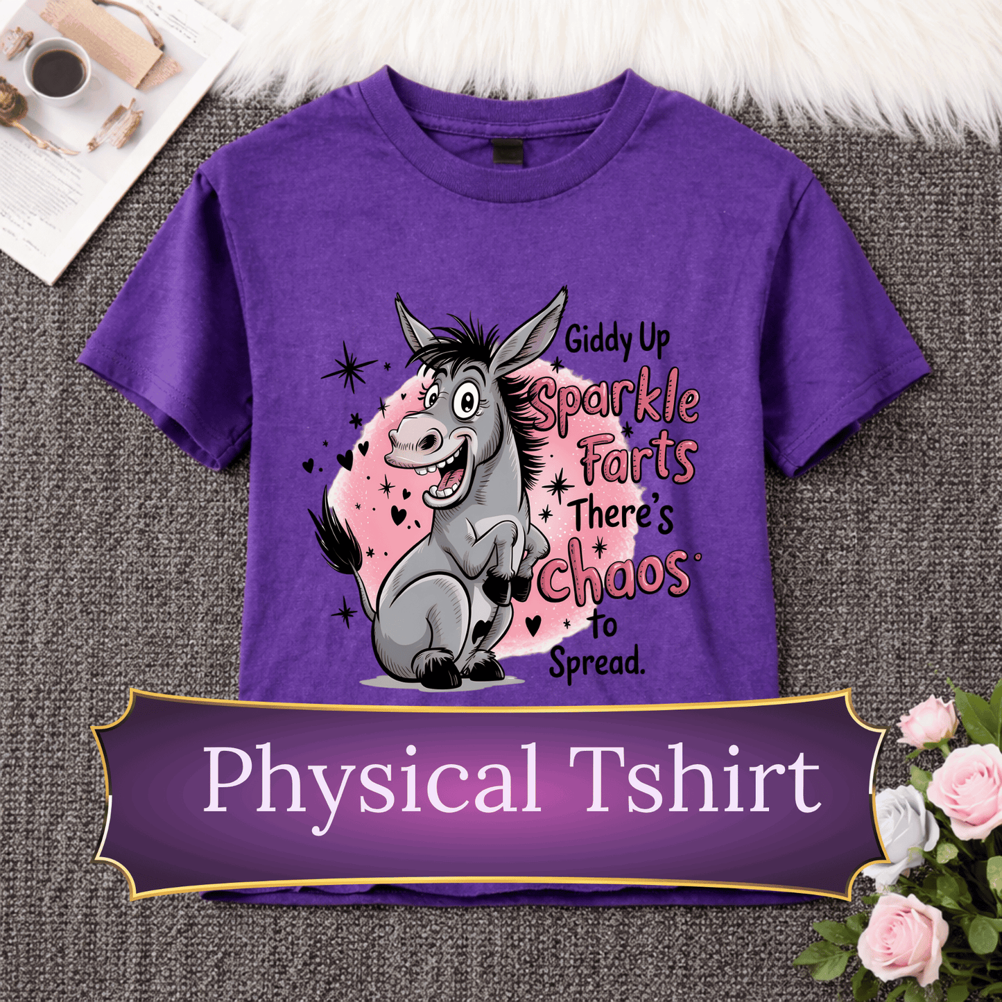 Sparkle Farts Chaos T-Shirt | Funny Unicorn Graphic Tee | Silly Humor Shirt