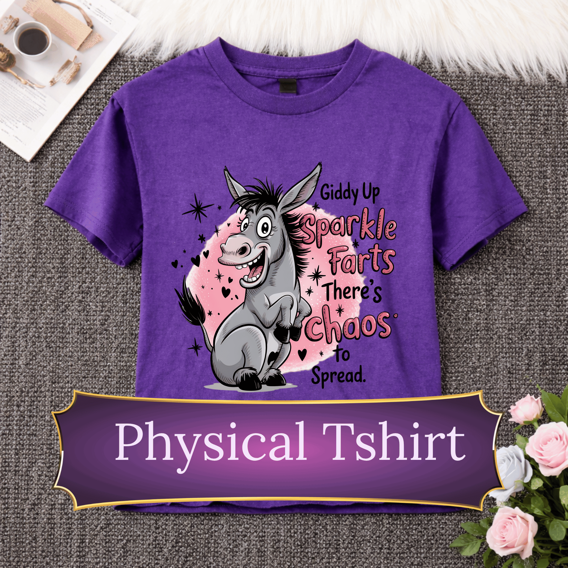 Sparkle Farts Chaos T-Shirt | Funny Unicorn Graphic Tee | Silly Humor Shirt