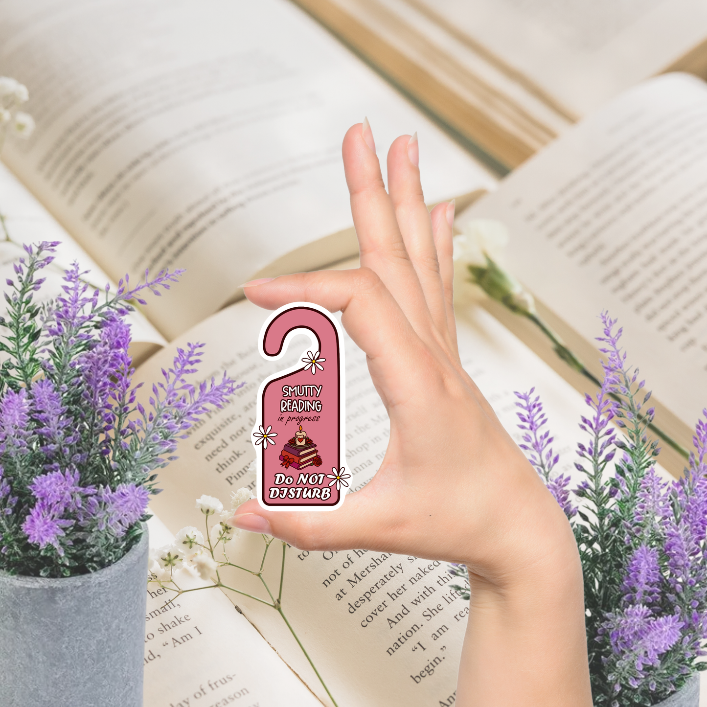 Smutty Reading In Progress Do Not Disturb Sticker | Spicy Book Club Kindle Sticker | Smut Books Booktok | Smutty Romance Book Lover