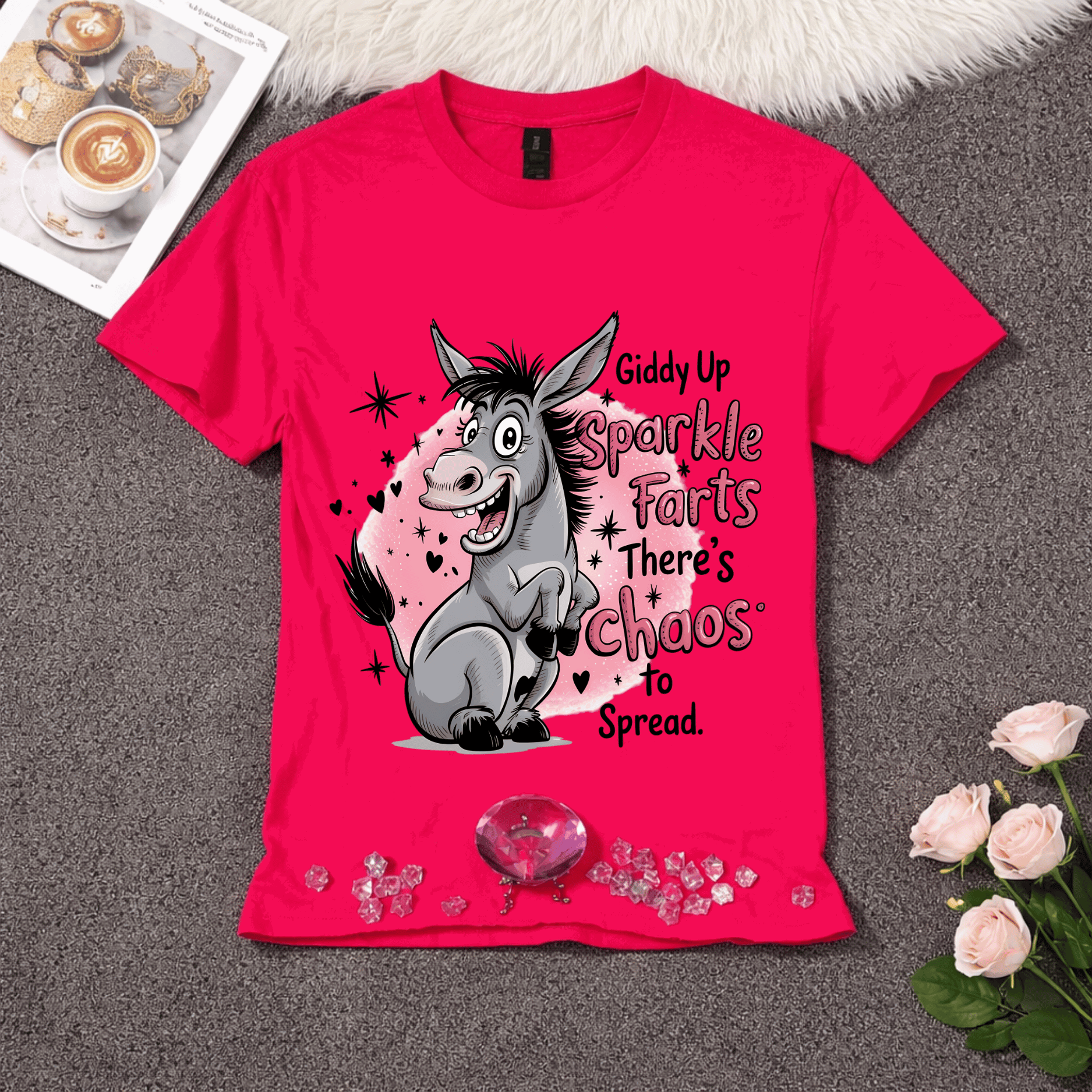Sparkle Farts Chaos T-Shirt | Funny Unicorn Graphic Tee | Silly Humor Shirt