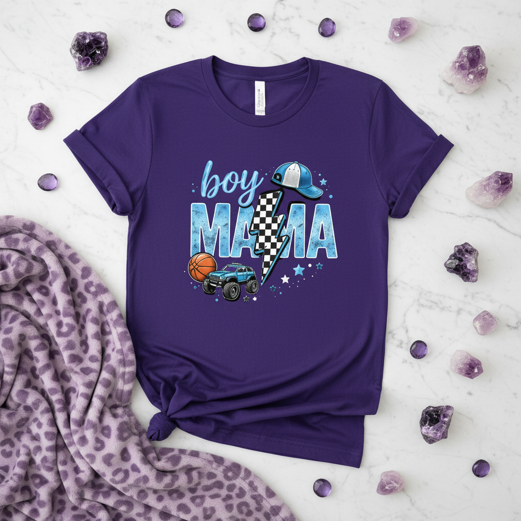 Ultimate Boy Mom Graphic Tee shown in a casual lifestyle mockup