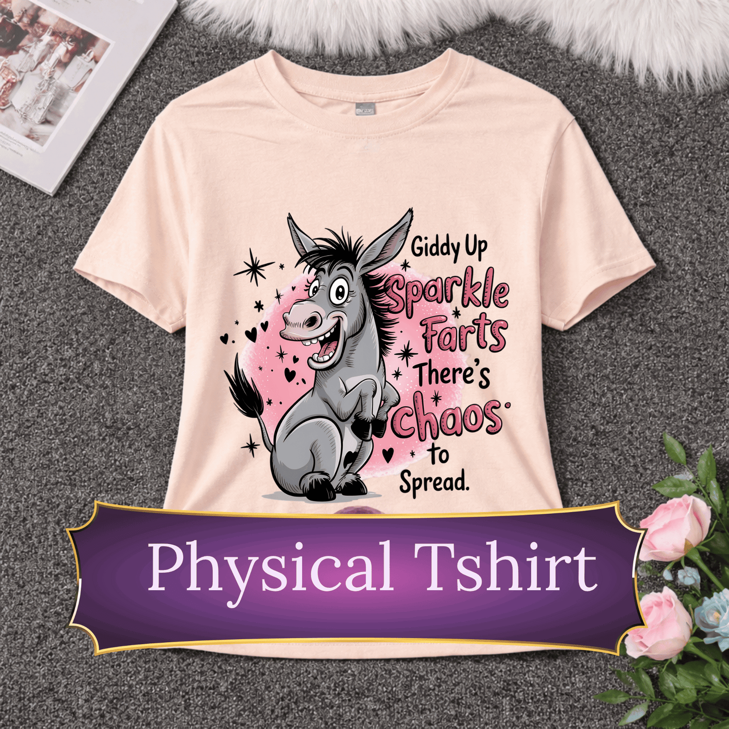 Sparkle Farts Chaos T-Shirt | Funny Unicorn Graphic Tee | Silly Humor Shirt