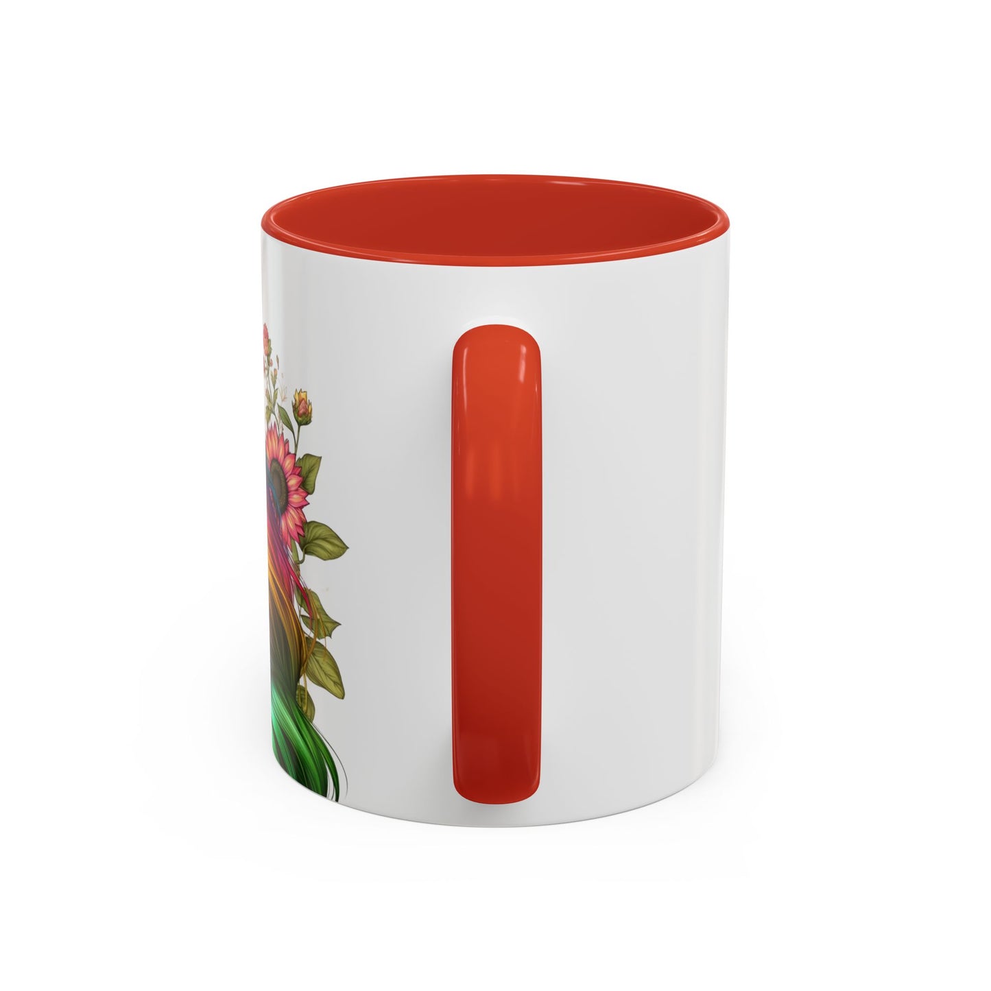 Colorful Floral Art Accent Coffee Mug - 11oz & 15oz