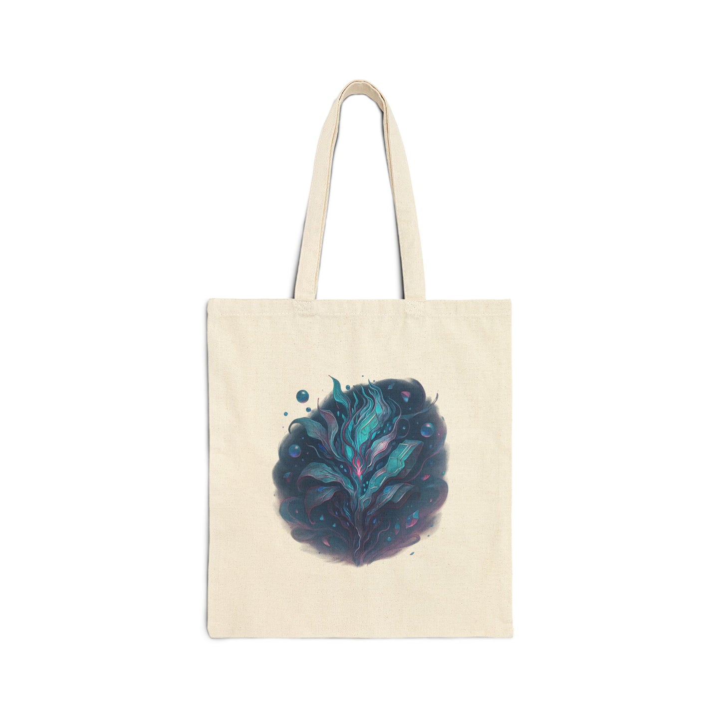 Fantasy Galaxy Leaf Tote Bag – Trippy Cosmic Plant Print, Aesthetic Artcore Canvas Bag, Surreal Nature Shopper, Spacecore Gift