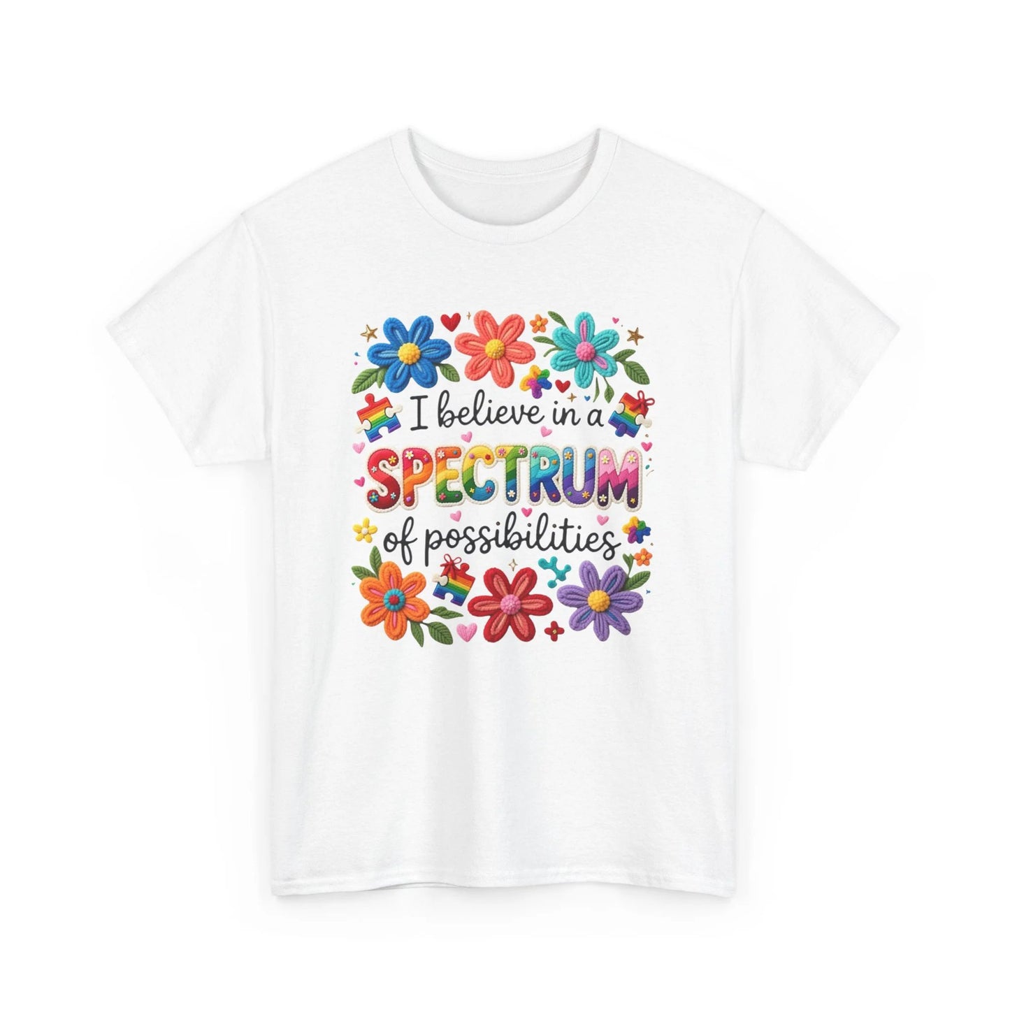Autism Spectrum Awareness Unisex Heavy Cotton Tee – Neurodiversity Rainbow Pride Shirt by Printify