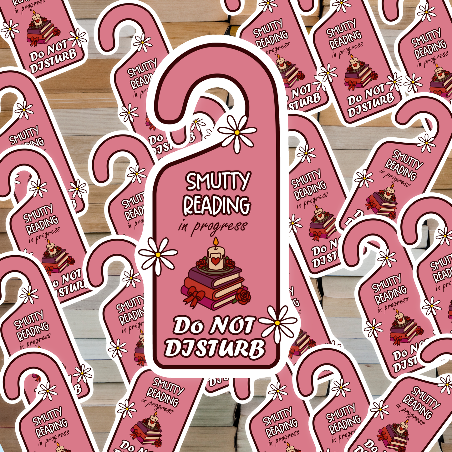 Smutty Reading In Progress Do Not Disturb Sticker | Spicy Book Club Kindle Sticker | Smut Books Booktok | Smutty Romance Book Lover