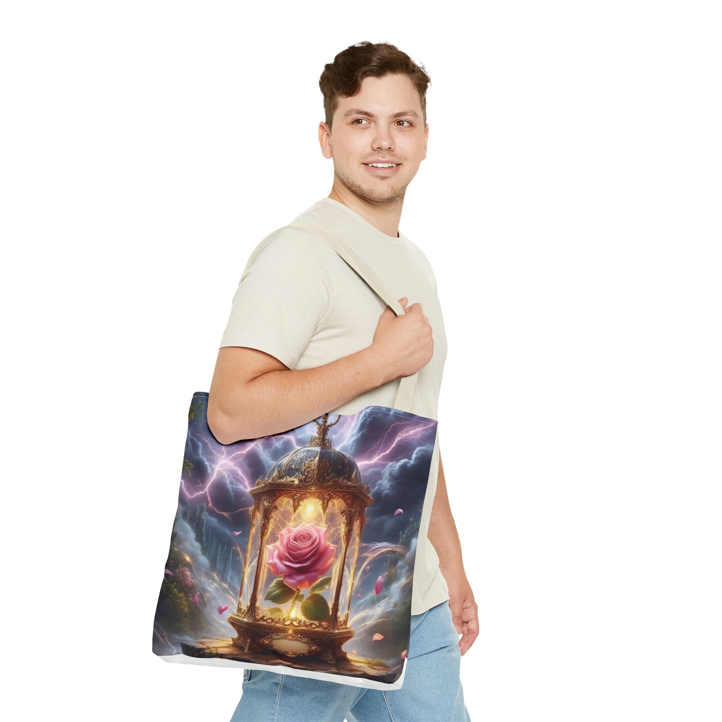 Enchanted Rose Tote Bag - Magical Fairy Tale Inspired Reusable Shopping Bag