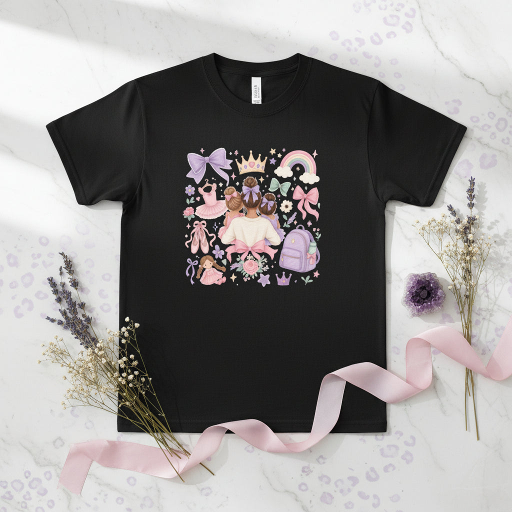 Ballet Mom Handmade Gift-Ready Unisex Graphic T-Shirt showing ballet mom shirt artwork with made to order, gift for her, graphic shirt