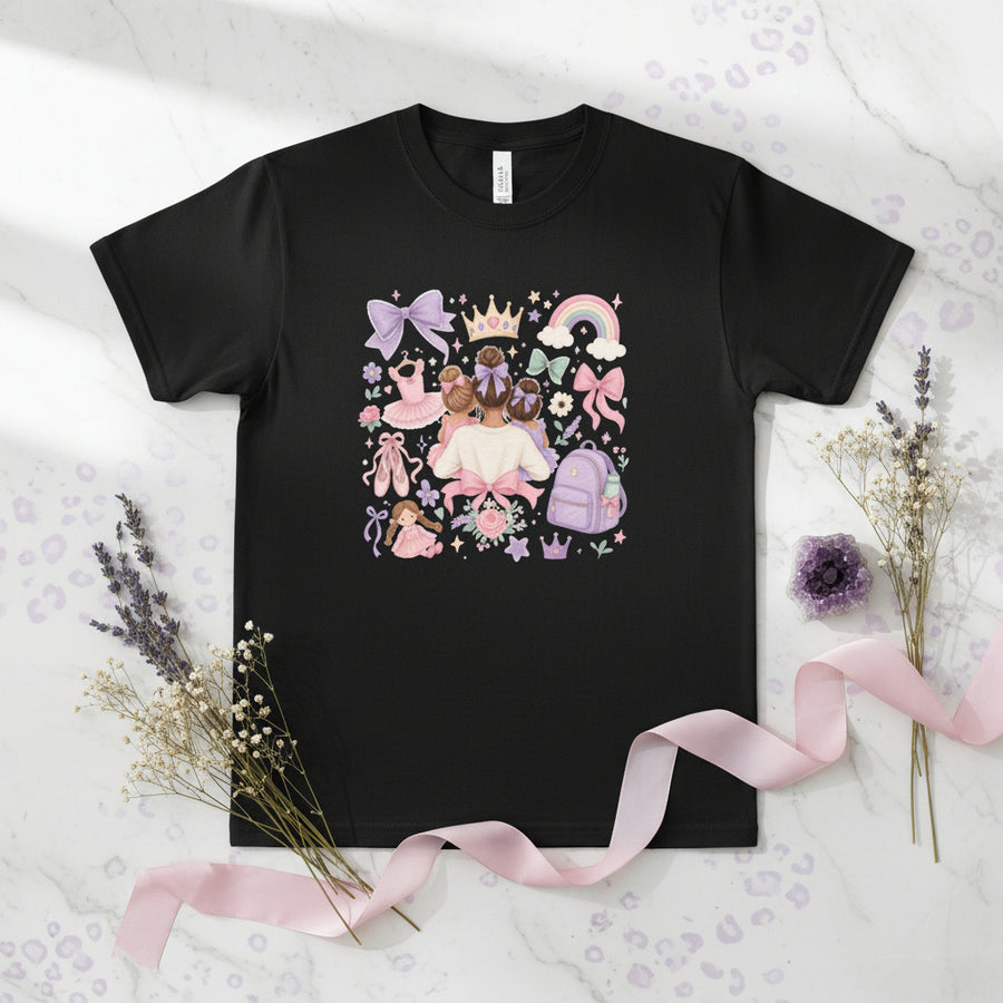 Ballet Mom Handmade Gift-Ready Unisex Graphic T-Shirt showing ballet mom shirt artwork with made to order, gift for her, graphic shirt