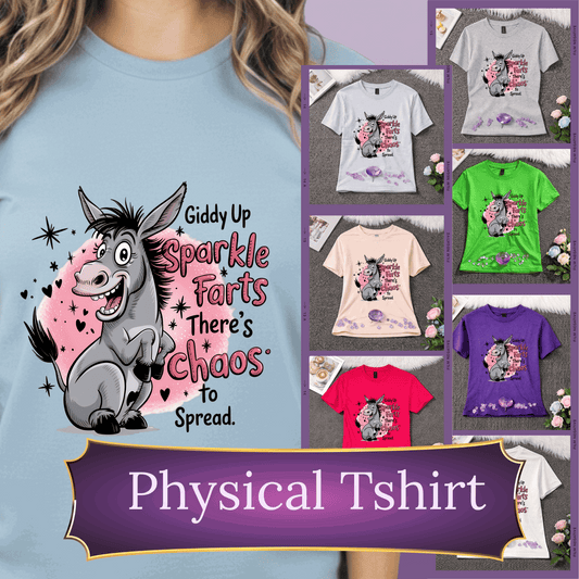 Sparkle Farts Chaos T-Shirt | Funny Unicorn Graphic Tee | Silly Humor Shirt