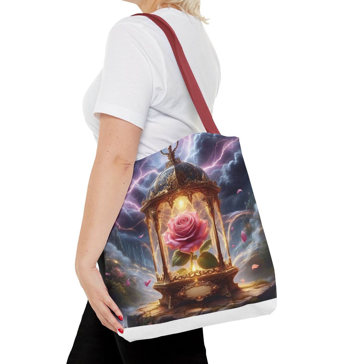 Enchanted Rose Tote Bag - Magical Fairy Tale Inspired Reusable Shopping Bag