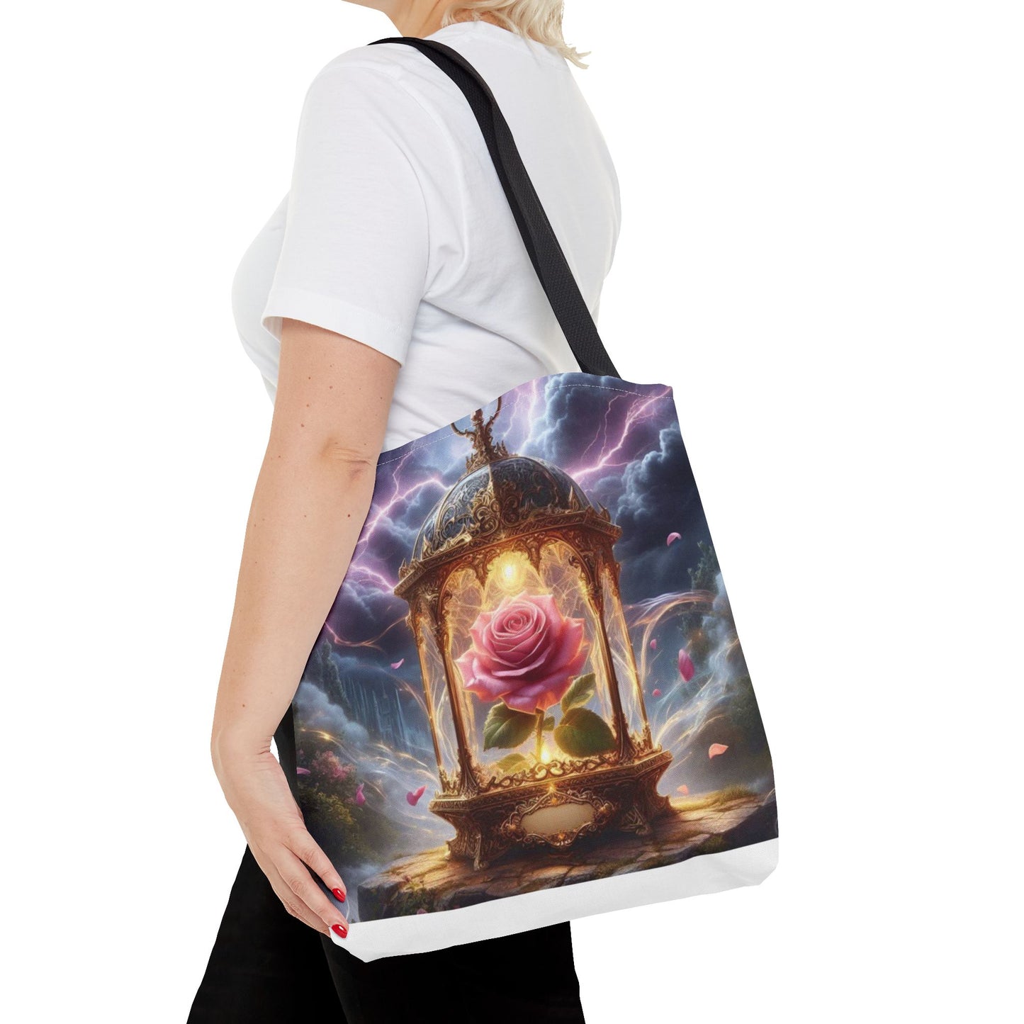 Enchanted Rose Tote Bag - Magical Fairy Tale Inspired Reusable Shopping Bag