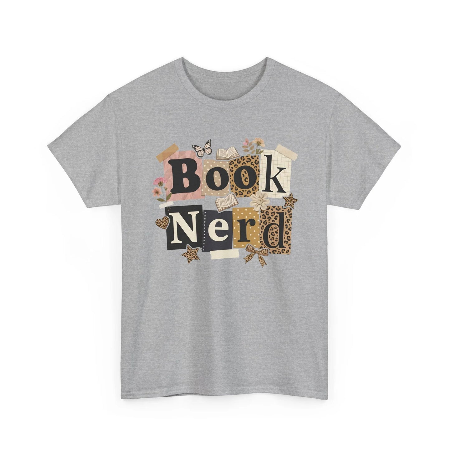 Book Nerd T-Shirt — Vintage Collage Reading Graphic Tee by Printify