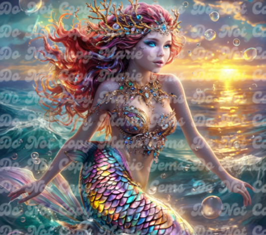 Vibrant Fantasy Mermaid Art Tumblers | Unique Ocean & Sunset Designs | Insulated Drinkware for Magic Lovers