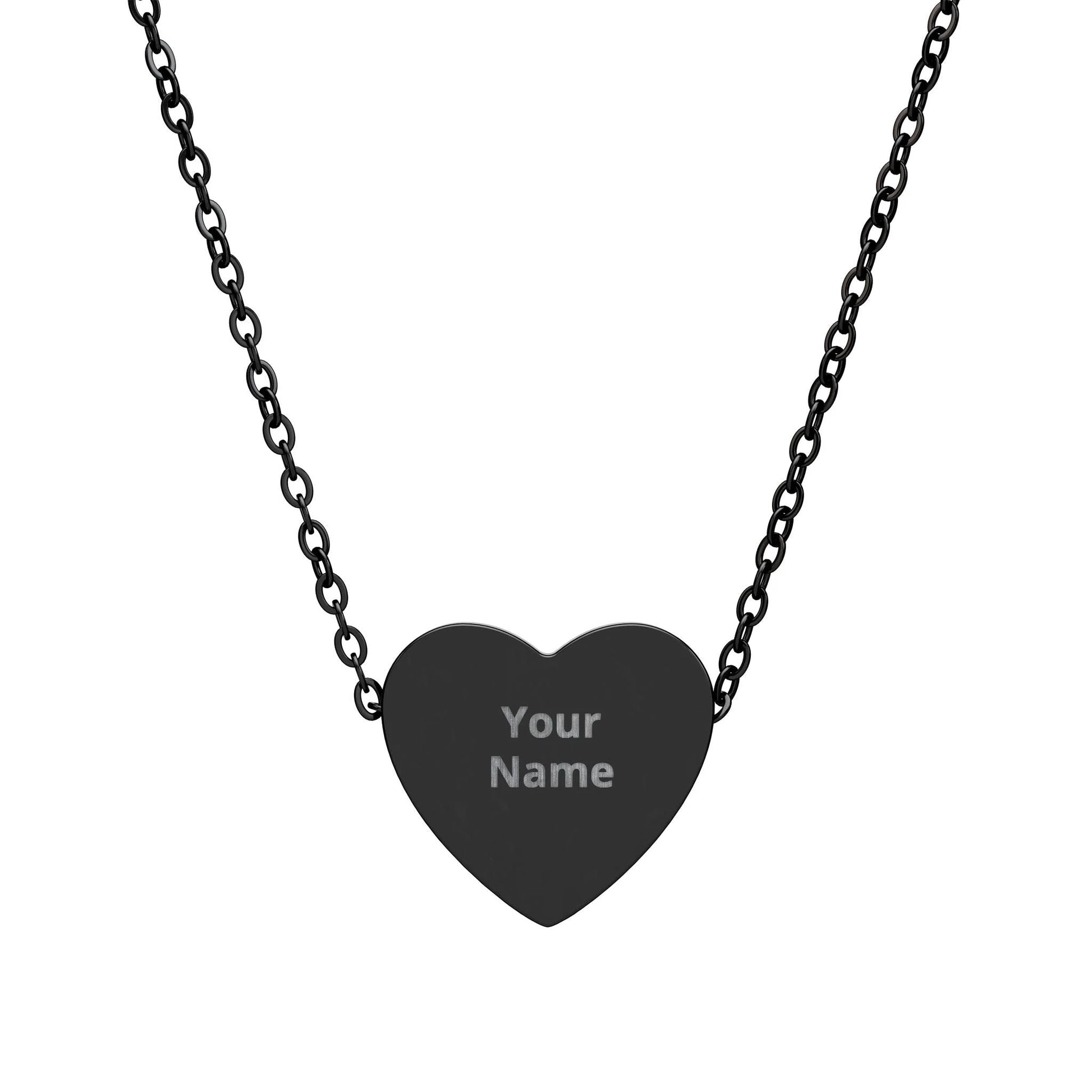 Engravable Heart Necklace — Personalized Name Pendant Gift by Printify
