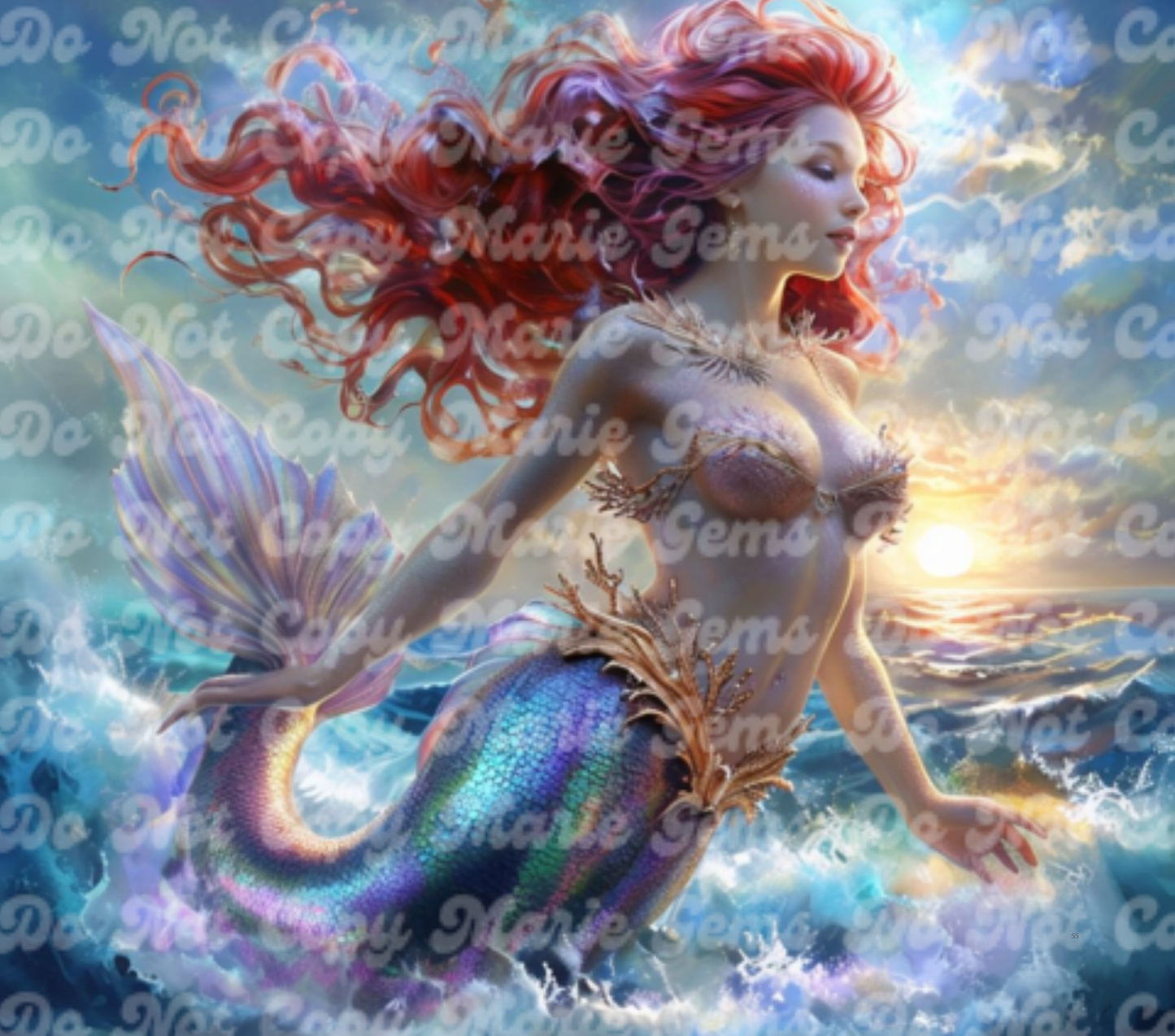 Vibrant Fantasy Mermaid Art Tumblers | Unique Ocean & Sunset Designs | Insulated Drinkware for Magic Lovers