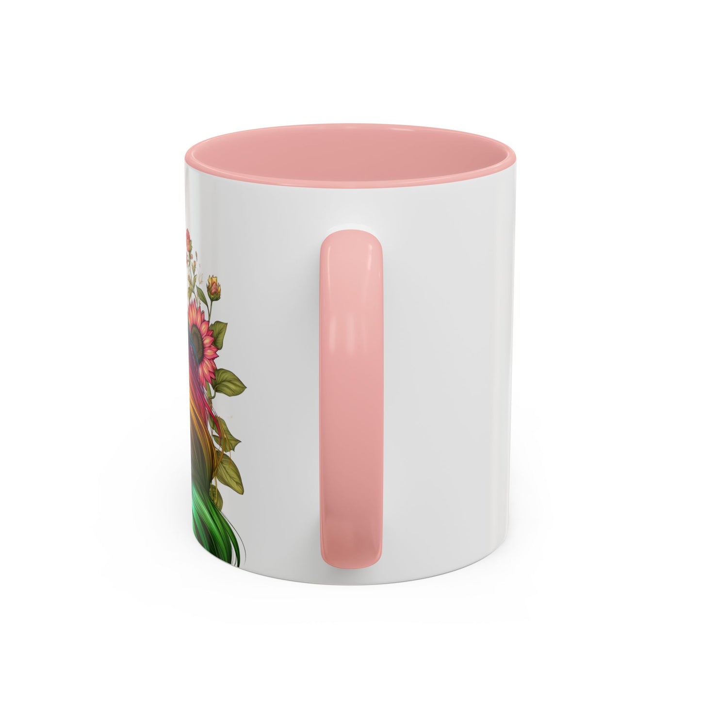 Colorful Floral Art Accent Coffee Mug - 11oz & 15oz