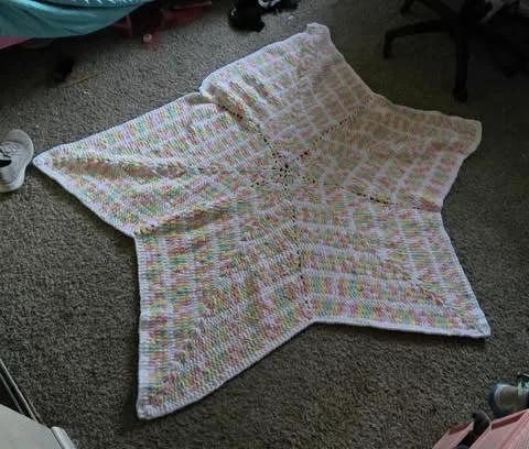 Hand Crocheted Star Throw Blanket 60x70 | Chunky & Soft | Available in Custom Colors by Marie Gems