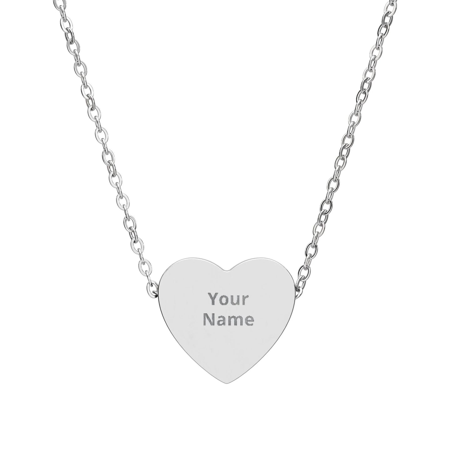 Engravable Heart Necklace — Personalized Name Pendant Gift by Printify