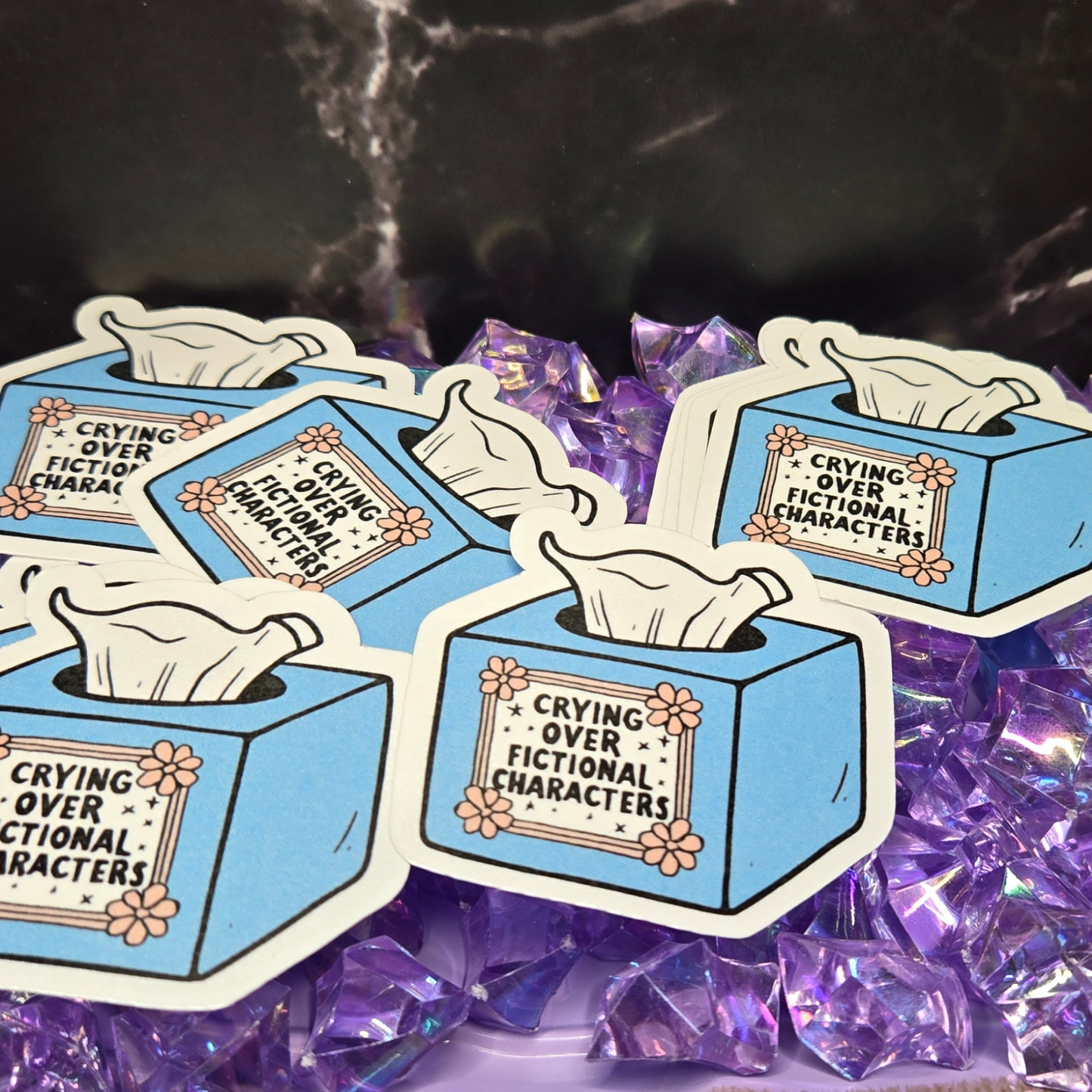 Crying Over Fictional Characters Sticker - Relatable Book & Movie Lover Emotional Support Decal