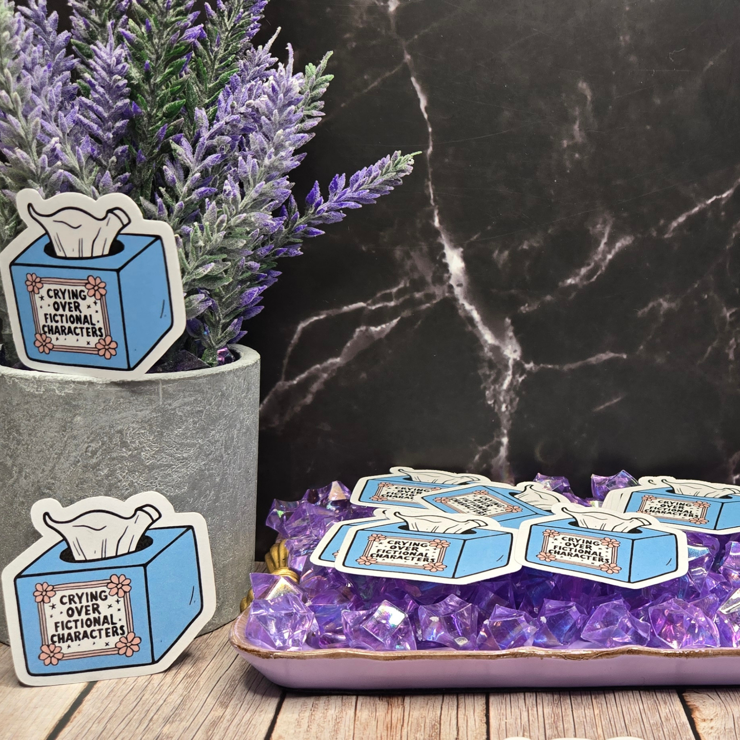 Crying Over Fictional Characters Sticker - Relatable Book & Movie Lover Emotional Support Decal