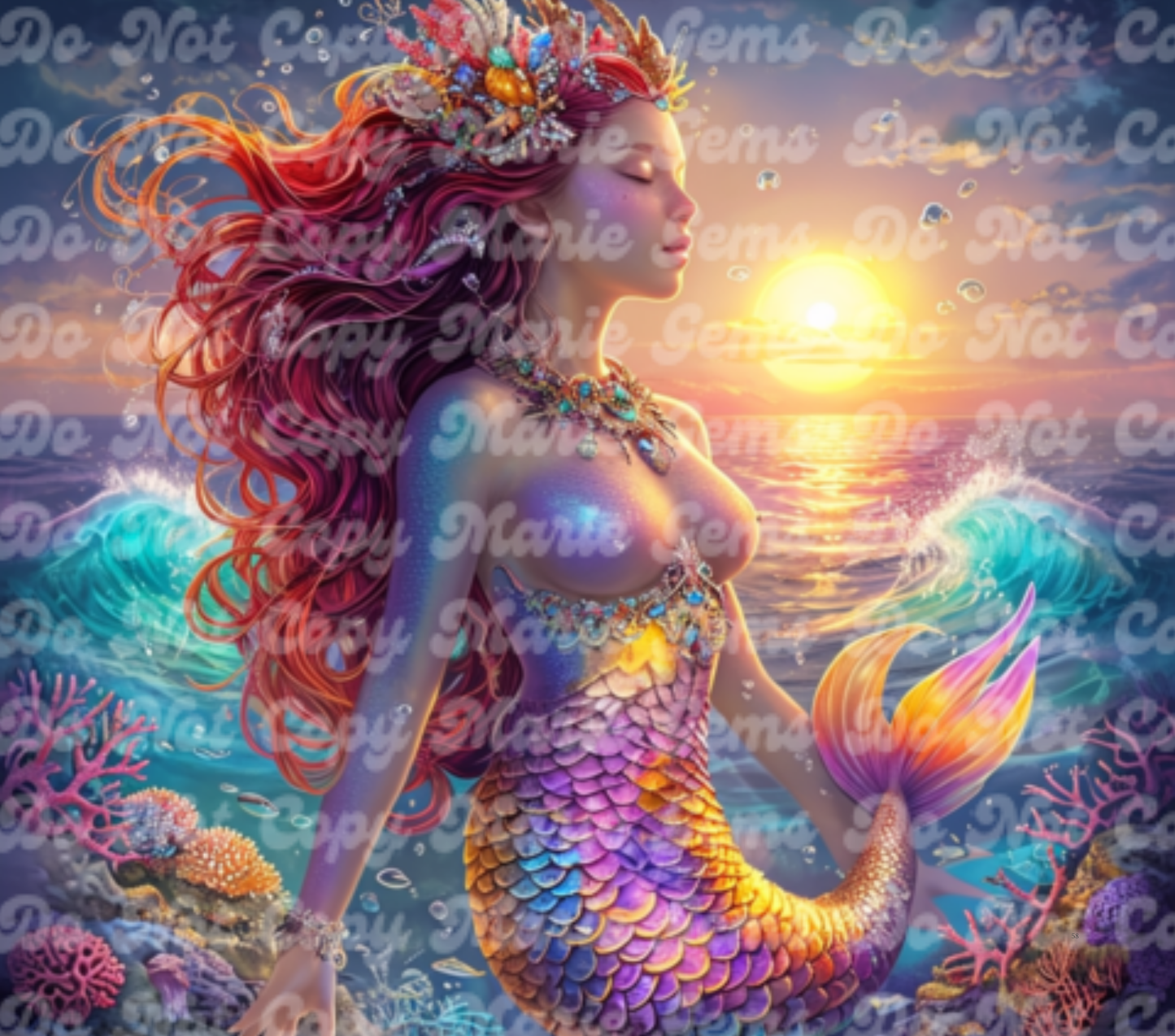 Vibrant Fantasy Mermaid Art Tumblers | Unique Ocean & Sunset Designs | Insulated Drinkware for Magic Lovers