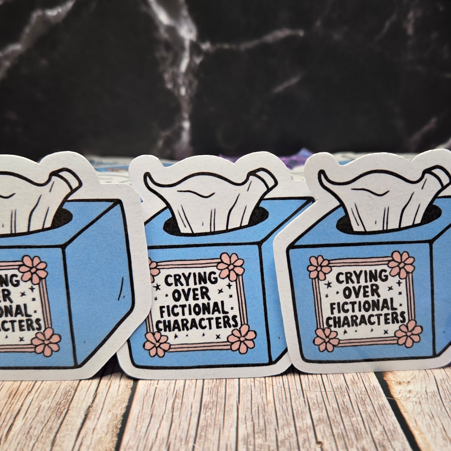 Crying Over Fictional Characters Sticker - Relatable Book & Movie Lover Emotional Support Decal