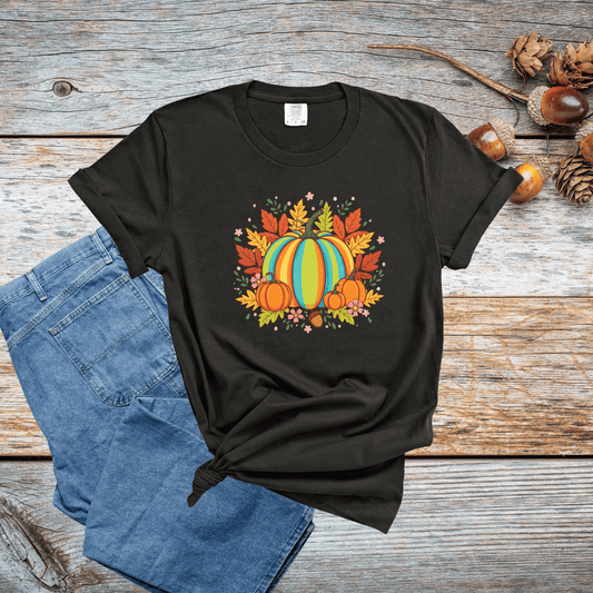 Vibrant Pumpkin Patch Comfort Colors T-shirt - Autumn Harvest Graphic Tee